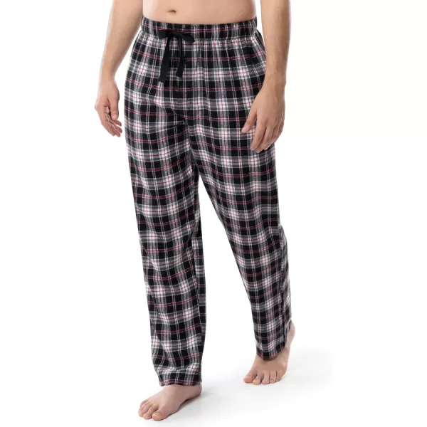 imageFruit of the Loom Mens Soft Flannel Pajama Lounge Sleep PantBlack Plaid