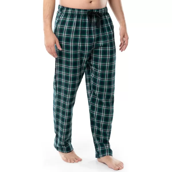 imageFruit of the Loom Mens Soft Flannel Pajama Lounge Sleep PantGreen Plaid