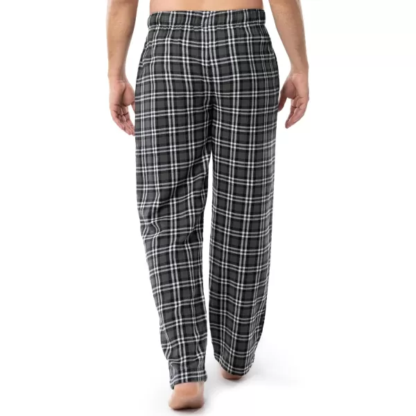 imageFruit of the Loom Mens Soft Flannel Pajama Lounge Sleep PantGrey Plaid