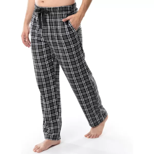 imageFruit of the Loom Mens Soft Flannel Pajama Lounge Sleep PantGrey Plaid