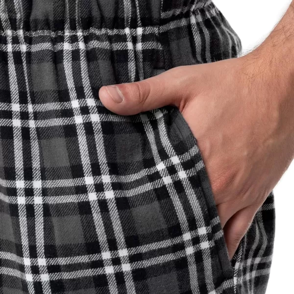 imageFruit of the Loom Mens Soft Flannel Pajama Lounge Sleep PantGrey Plaid