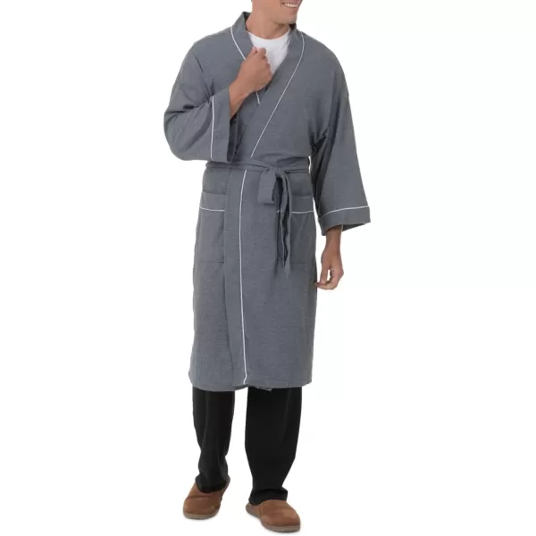 imageFruit of the Loom Mens Waffle Kimono RobeGrey