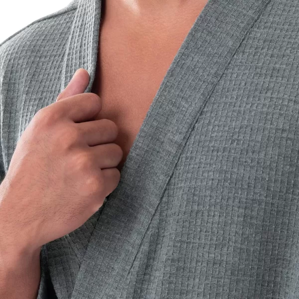 imageFruit of the Loom Mens Waffle Kimono RobeGrey Heather