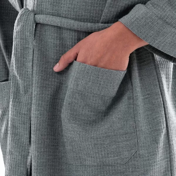 imageFruit of the Loom Mens Waffle Kimono RobeGrey Heather