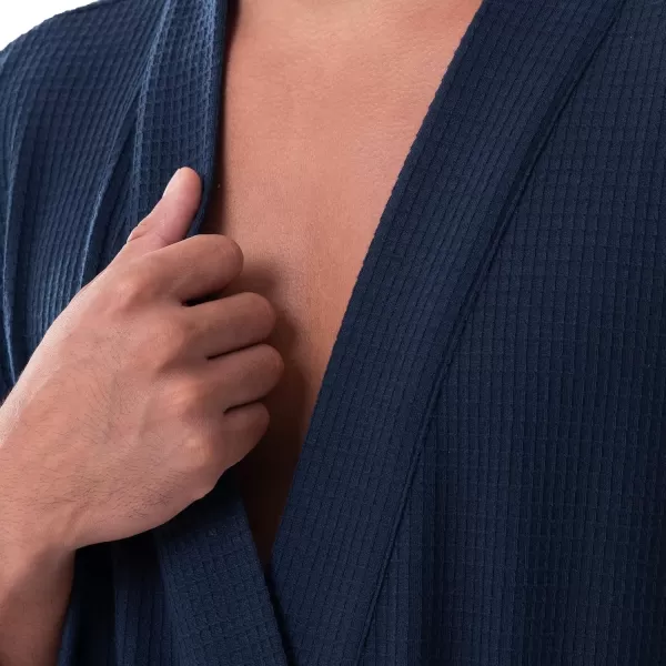 imageFruit of the Loom Mens Waffle Kimono RobeNavy