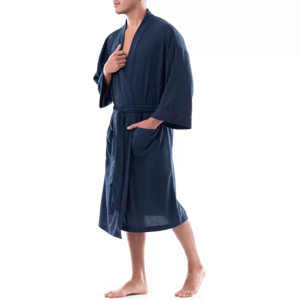 imageFruit of the Loom Mens Waffle Kimono RobeNavy