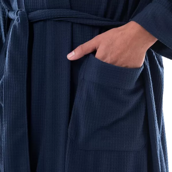 imageFruit of the Loom Mens Waffle Kimono RobeNavy