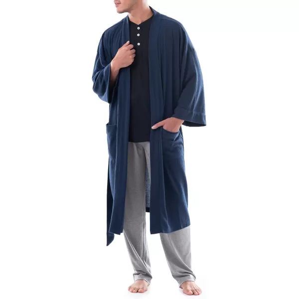 imageFruit of the Loom Mens Waffle Kimono RobeNavy