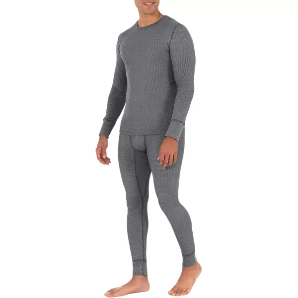 imageFruit of the Loom mens Recycled Waffle Thermal Underwear Crew Top 1 and 2 PacksGreystone Heather