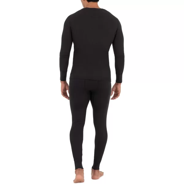 imageFruit of the Loom mens Recycled Waffle Thermal Underwear Set Top and BottomBlack