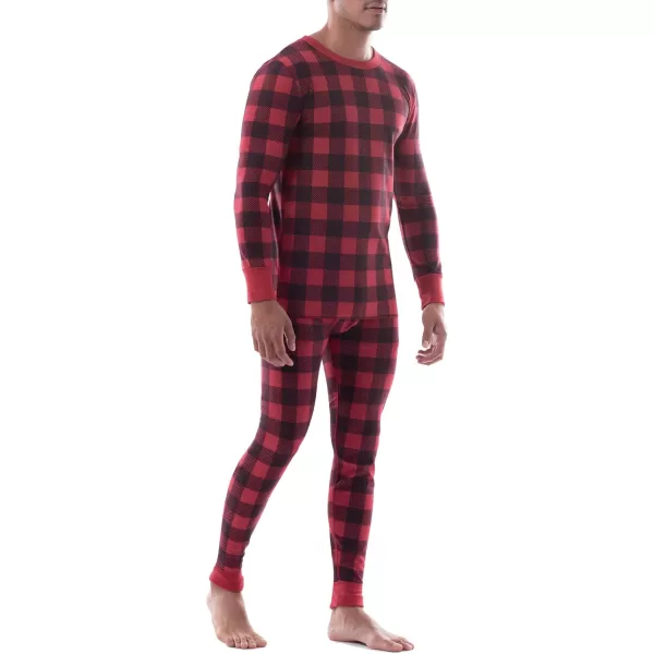 imageFruit of the Loom mens Recycled Waffle Thermal Underwear Set Top and BottomBuffalo Plaid