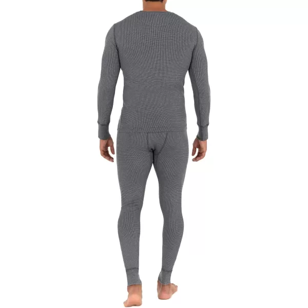 imageFruit of the Loom mens Recycled Waffle Thermal Underwear Set Top and BottomGreystone Heather