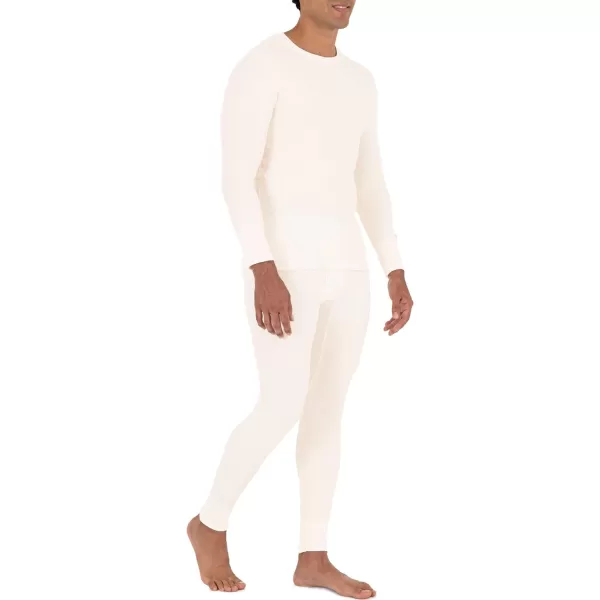 imageFruit of the Loom mens Recycled Waffle Thermal Underwear Set Top and BottomNatural