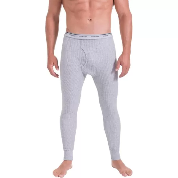 imageFruit of the Loom Mens Classic Midweight Waffle Thermal Underwear Bottoms 1 ampamp 2 PacksLight Grey Heather 1pack