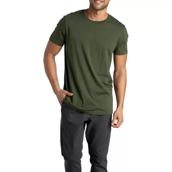 imageFruit of the Loom Mens Crafted Comfort Tee Relaxed ampamp Classic Fit Sizes S2xClassic Fit  Pima Cotton  Military Green