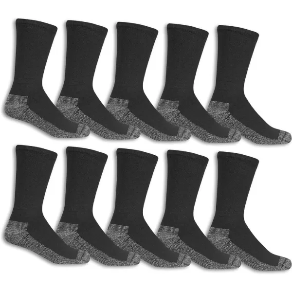 imageFruit of the Loom Mens Cushioned Durable Cotton Work Gear Socks with Moisture WickingBlack