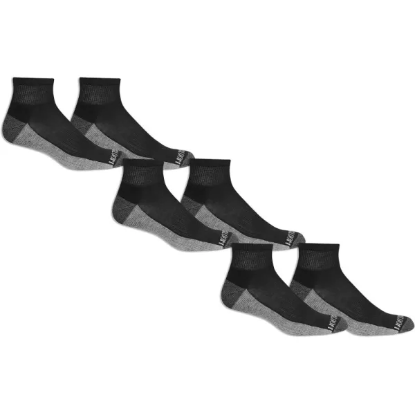 imageFruit of the Loom Mens Essential 6 Pair Pack Casual Socks with Cushion and Arch SupportBlack Gray Sole