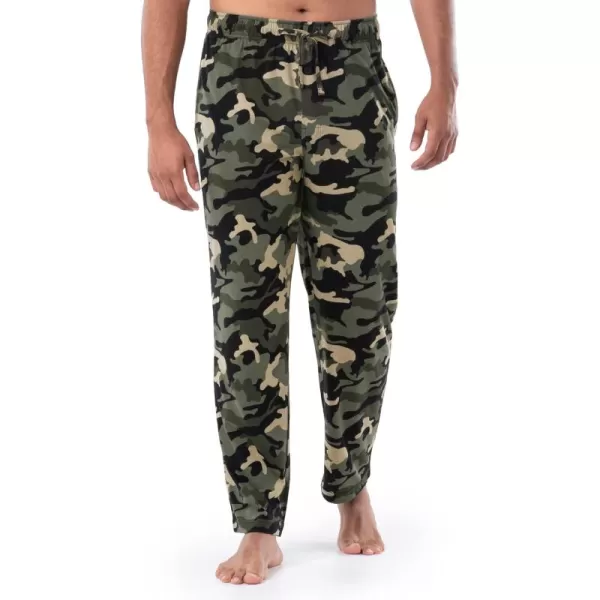 imageFruit of the Loom Mens Extended Sizes Jersey Knit Sleep Pajama Lounge Pant 1 ampamp 2 PacksCamo