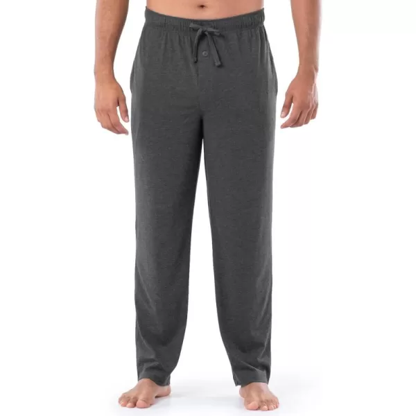 imageFruit of the Loom Mens Extended Sizes Jersey Knit Sleep Pajama Lounge Pant 1 ampamp 2 PacksCharcoal Heather