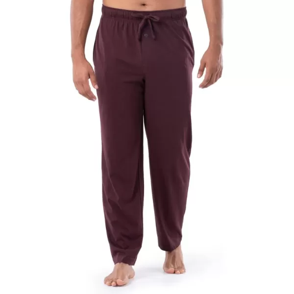 imageFruit of the Loom Mens Extended Sizes Jersey Knit Sleep Pajama Lounge Pant 1 ampamp 2 PacksDark Red