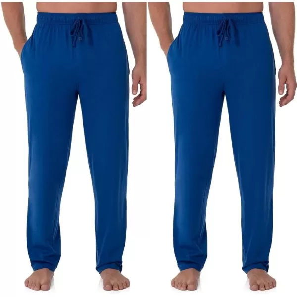 imageFruit of the Loom Mens Extended Sizes Jersey Knit Sleep Pajama Lounge Pant 1 ampamp 2 PacksMazarine Blue 2pack