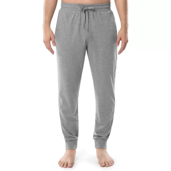 imageFruit of the Loom Mens Jersey Knit Jogger Sleep Pant 1 and 2 PacksGrey Heather