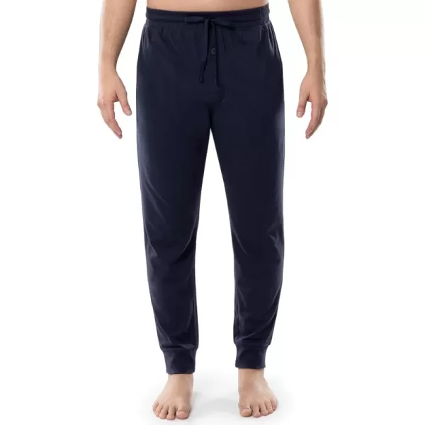 imageFruit of the Loom Mens Jersey Knit Jogger Sleep Pant 1 and 2 PacksNavy