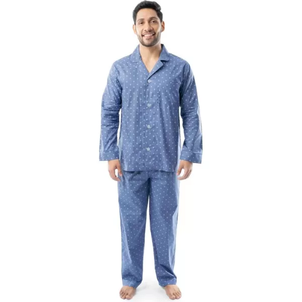 imageFruit of the Loom Mens Long Sleeve Broadcloth Pajama SetMedium Blue