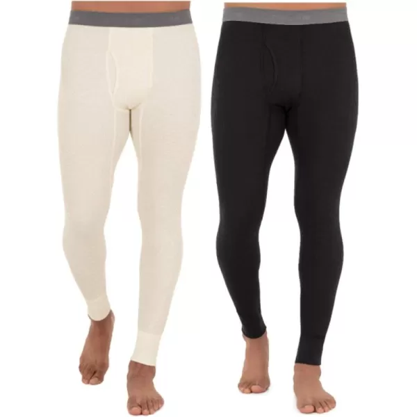 imageFruit of the Loom Mens Recycled Premium Waffle Thermal Underwear Long Johns Bottom 1 2 3 and 4 PacksBlackNatural