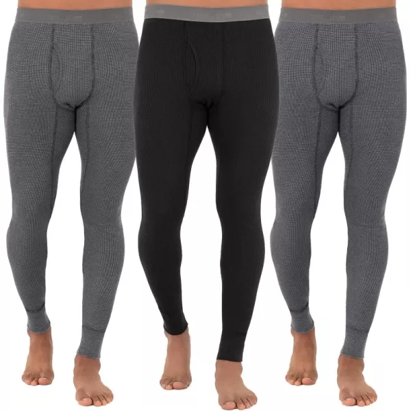 imageFruit of the Loom Mens Recycled Premium Waffle Thermal Underwear Long Johns Bottom 1 2 3 and 4 PacksGreystone HeatherGreystone HeatherBlack