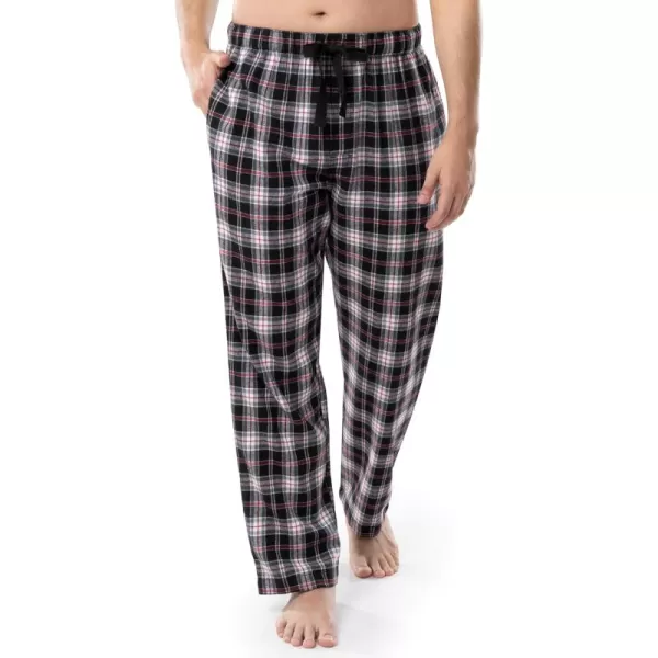 imageFruit of the Loom Mens Soft Flannel Pajama Lounge Sleep PantBlack Plaid