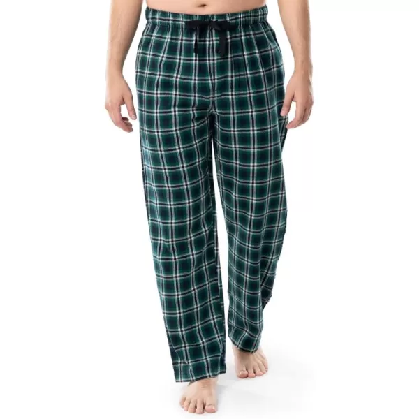 imageFruit of the Loom Mens Soft Flannel Pajama Lounge Sleep PantGreen Plaid