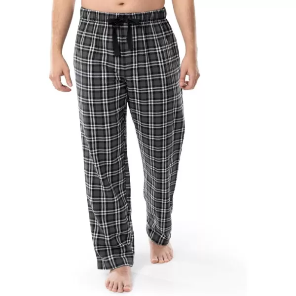 imageFruit of the Loom Mens Soft Flannel Pajama Lounge Sleep PantGrey Plaid