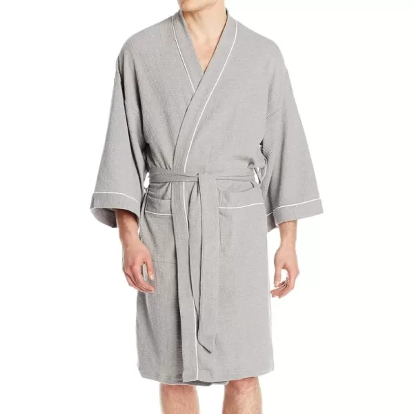 imageFruit of the Loom Mens Waffle Kimono RobeHeather Grey