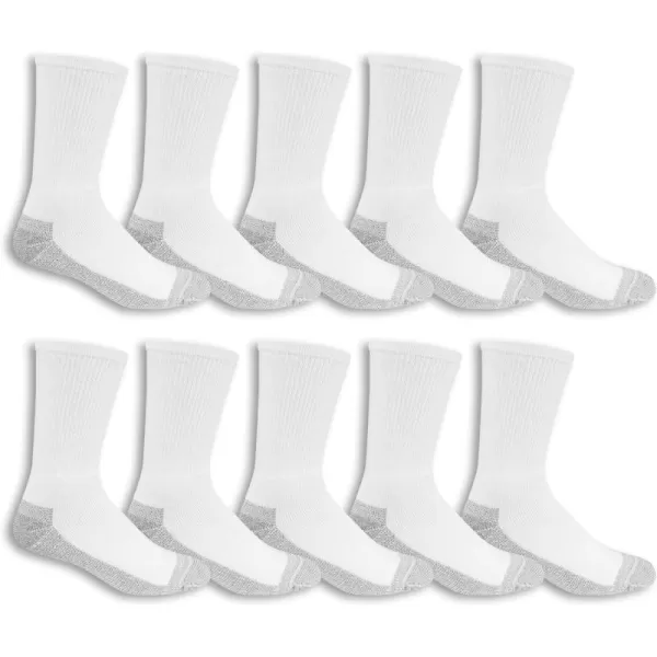 imageFruit of the Loom Mens Workgear Durable Crew Socks with Arch SupportWhite 10 Pack