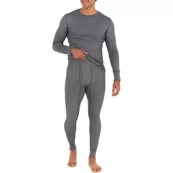 imageFruit of the Loom mens Recycled Waffle Thermal Underwear Set Top and BottomGreystone Heather