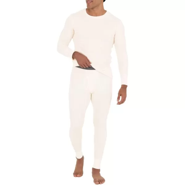 imageFruit of the Loom mens Recycled Waffle Thermal Underwear Set Top and BottomNatural