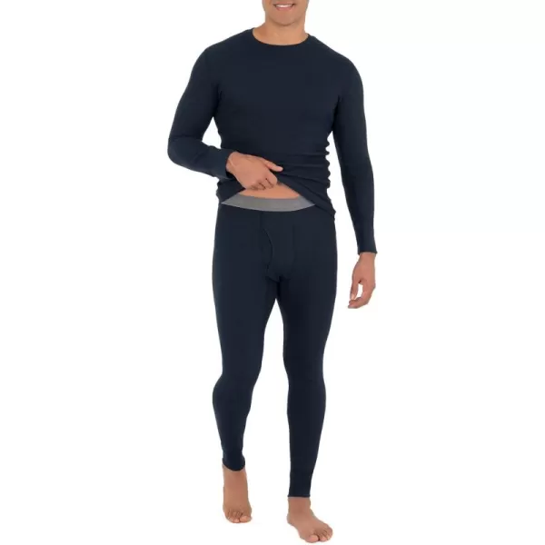 imageFruit of the Loom mens Recycled Waffle Thermal Underwear Set Top and BottomNavy