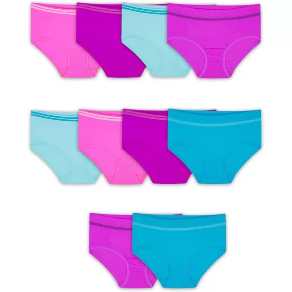 Fruit of the Loom girls Seamless Underwear MultipackBrief  10 Pack  Assorted