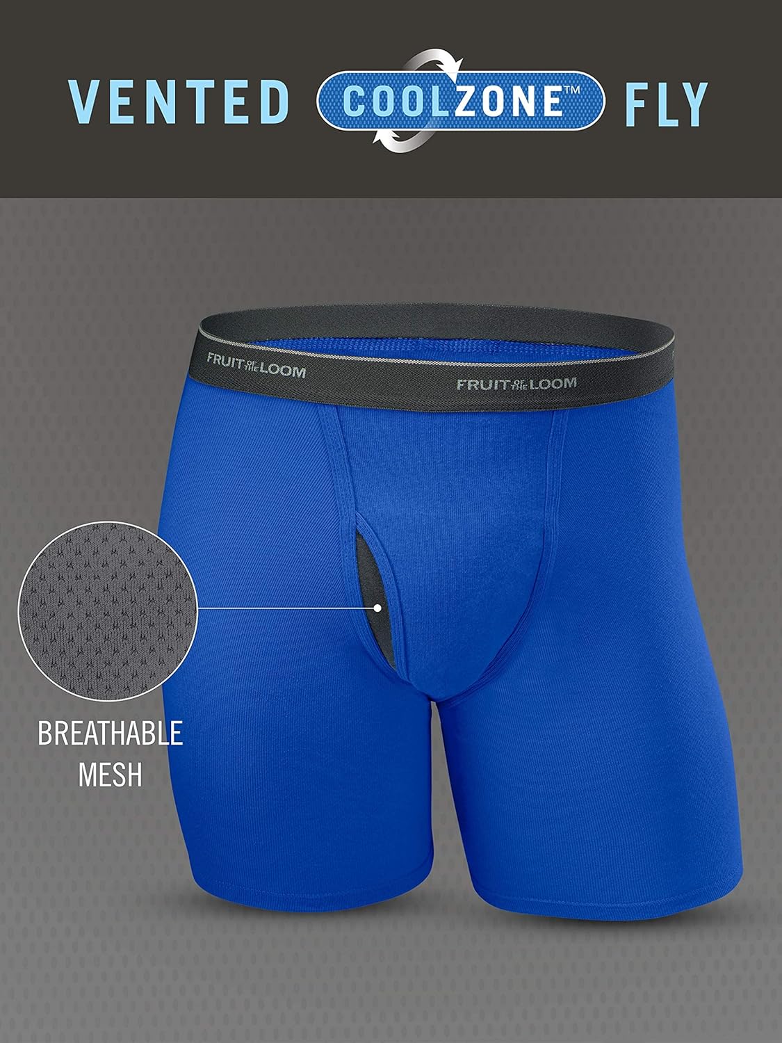 imageFruit of the Loom Mens Coolzone Boxer Briefs Moisture Wicking ampamp Breathable Assorted Color Multipacks6 Pack  Assorted Colors
