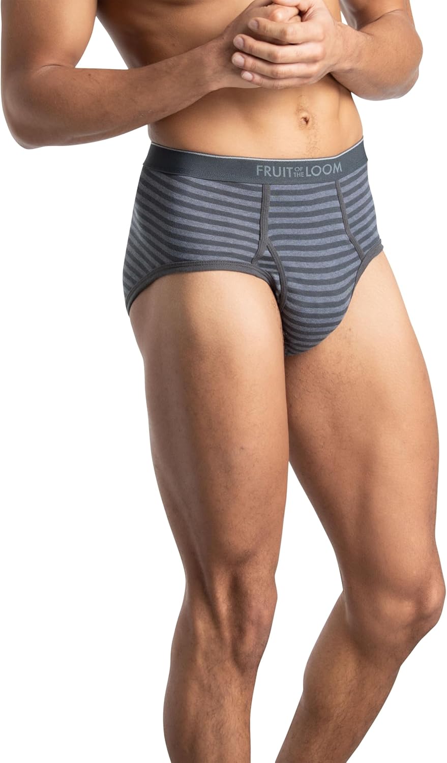 imageFruit of the Loom Mens TagFree Cotton Briefs6 Pack  Assorted StripeSolids
