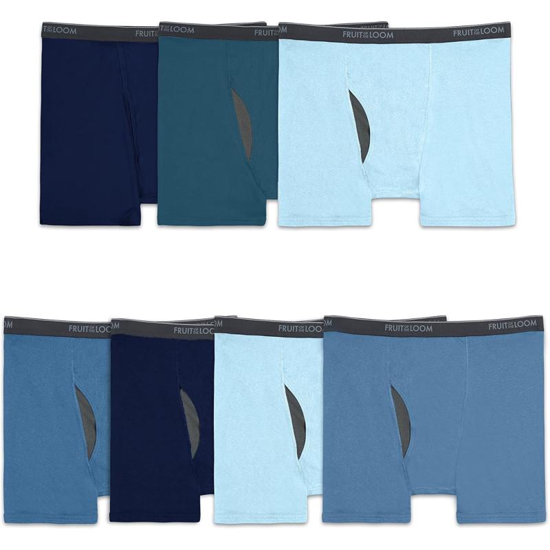 imageFruit of the Loom Mens Coolzone Boxer Briefs Moisture Wicking ampamp Breathable Assorted Color MultipacksBig Man  7 Pack  Assorted Blue