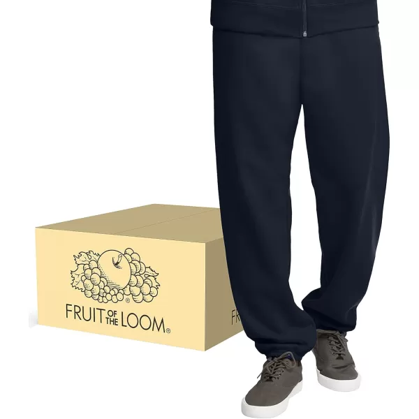 imageFruit of the Loom Eversoft Fleece Elastic Bottom Sweatpants with Pockets Relaxed Fit Moisture Wicking Breathable12 Pack  Navy