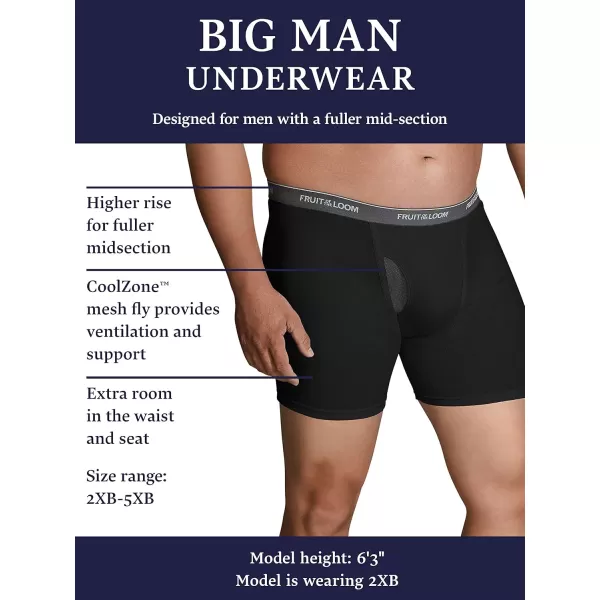 imageFruit of the Loom Mens Coolzone Boxer Briefs Moisture Wicking ampamp Breathable Assorted Color MultipacksBig Man  7 Pack  Black