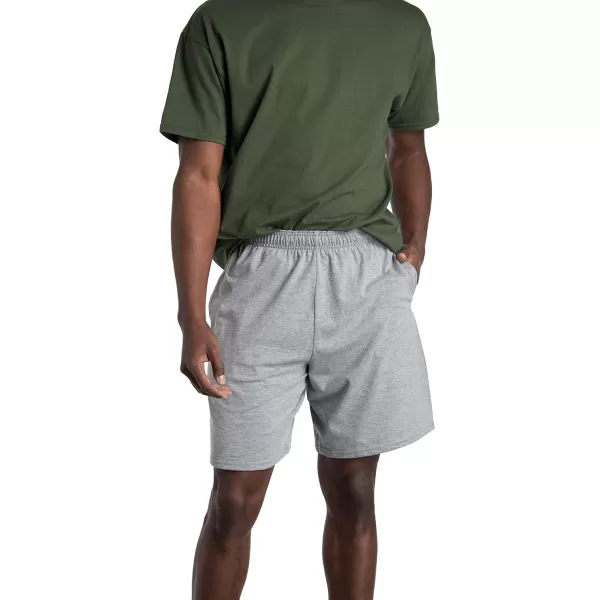 imageFruit of the Loom Mens Eversoft Cotton Shorts with Pockets S4XL2 Pack  Grey Heather