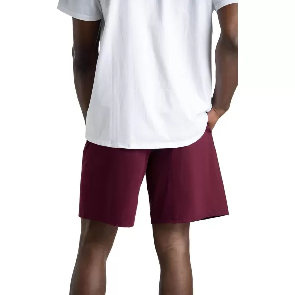 imageFruit of the Loom Mens Eversoft Cotton Shorts with Pockets S4XL2 Pack  Maroon