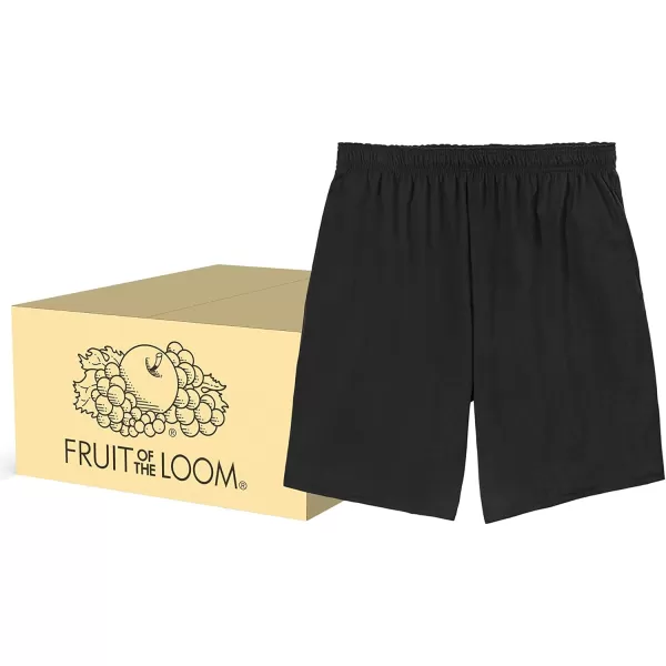 imageFruit of the Loom Mens Eversoft Cotton Shorts with Pockets S4XL24 Pack  Black