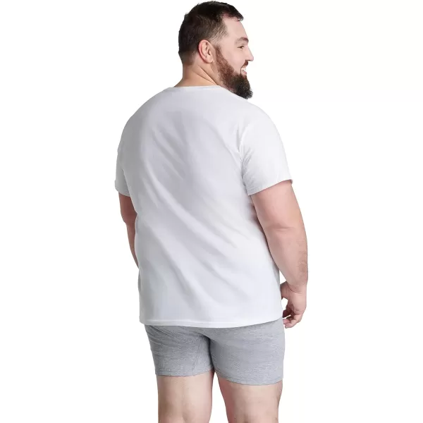 imageFruit of the Loom Mens Eversoft Cotton Stay Tucked Crew TShirtBig Man  6 Pack  White
