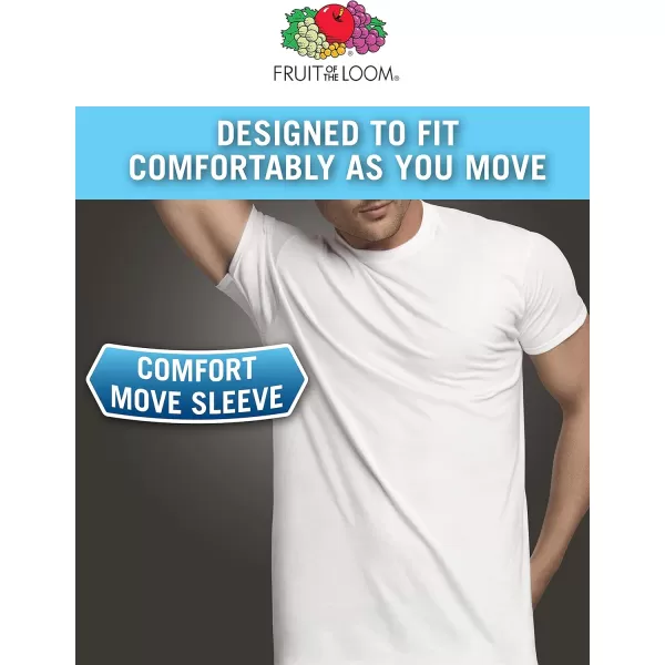 imageFruit of the Loom Mens Eversoft Cotton Stay Tucked Crew TShirtRegular  12 Pack  White