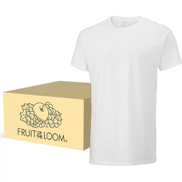 imageFruit of the Loom Mens Eversoft Cotton Stay Tucked Crew TShirtRegular  72 Pack  White